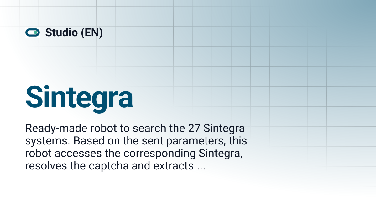 Sintegra | Studio (EN)