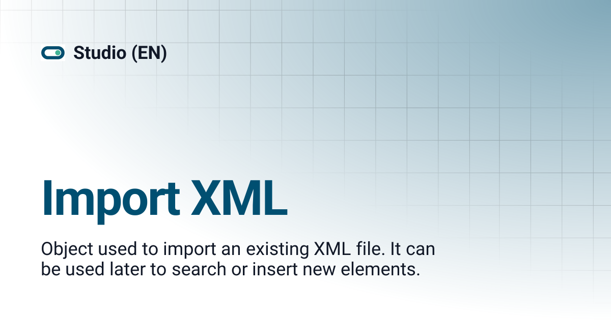 Import XML | Studio (EN)