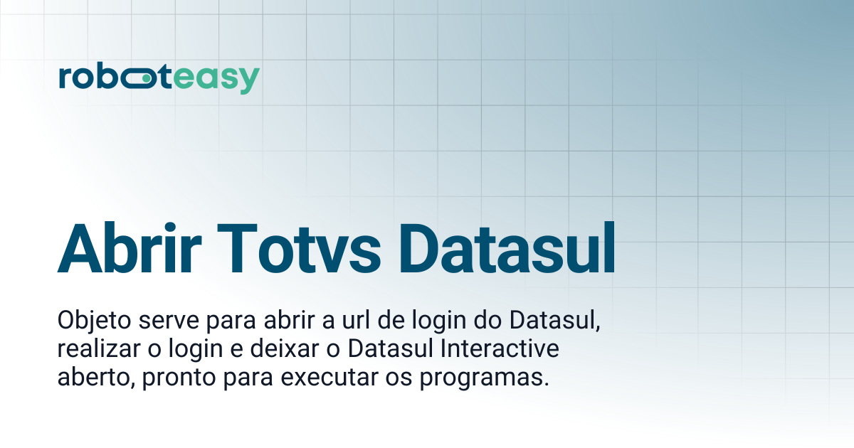 Abrir Totvs Datasul | Studio